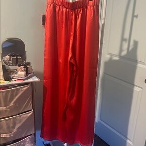 Women's Wide Leg Pants in Red